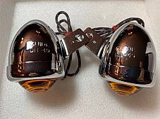 Harley-Davidson GUIDE DH-49 Bullet Lights Knucklehead Panhead Cone Amber Lenses