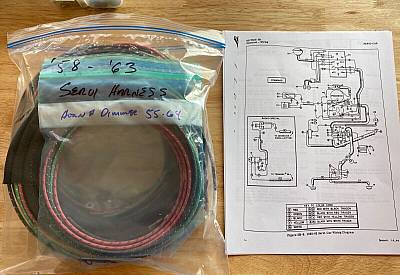 Harley Complete 195863 Servicar Wiring Harness Kit W/ Tail Lamp Wires USA