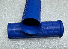 Harley 56202-54 Panhead K-Model Waffle Grips Open End Blue w/ Logo 1954-61