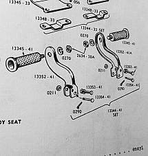 Harley Panhead Buddy Seat Peg Hinge & Footboard Bolts 1941-64 OEM 52650-41 Cad