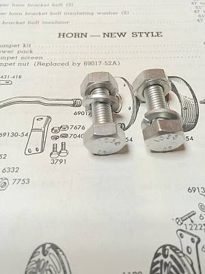 Harley Panhead Header Clamp & Bugle Horn Mounting Bolts 19481964 CP1038 Cad