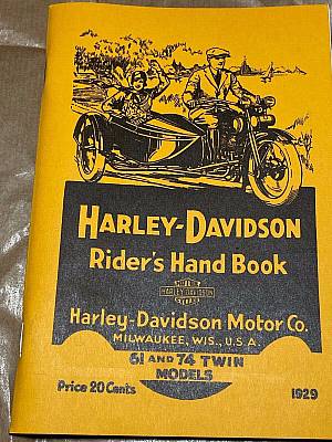 Harley Riders Handbook Owners Manual JD 19151929 Reprint
