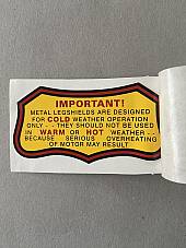 Harley Leg Shield Decal 1930-77 VL Knucklehead Panhead Servicar WLA WLC Yellow