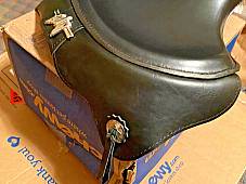 Harley 1939 Knucklehead UL WL Seat Saddle W/ Leather Skirt No Hole Pan Black