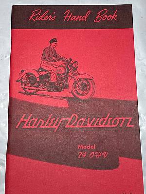 Harley Riders Handbook Owners Manual 19551957 Panhead EL FL Reprint