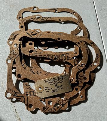 Harley NOS # 226241 WL WLA WLC Servi Transmission Side Cover Gaskets 10 Pack