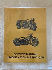 Harley WL WLA Servicar Service Shop Manual 1940 to 1958 NEW 80 Pages