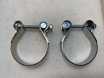 Harley Panhead 1965 ElectraGlide Exhaust Clamps W/ Hex Bolts 6552765