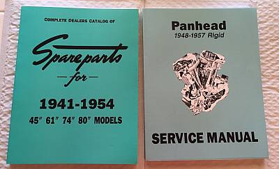 Harley Panhead Parts Book Service Manual Combo 1941’54 1948‘57