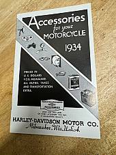 Harley 1934 Accessory Catalog Re-Print VL Knucklehead RL JD Servicar