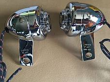 Harley Guide DH-49 P-H7 Bullet Lamps Fish Eye Repro Clear Lenses OEM 68500-49