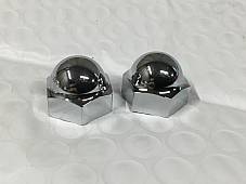 Harley Knucklehead Spring Fork Retainers & 2 Piece Acorn Nuts 39-57 #2634-36 CHR