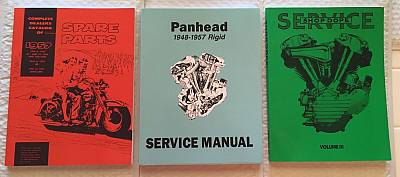 Harley Panhead 4857 Parts Book Service Manual & Shop Dope 3 Combo ’48‘57