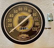 Harley 1941-46 Military OD Green WLA WLC UA Speedometer  2:1 Ratio w/ Adapter