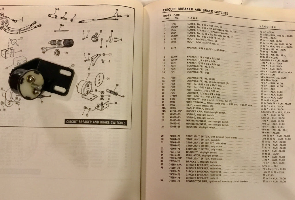 Harley NOS OEM Sportster Brake Light Switch # 72004-75 1975-78