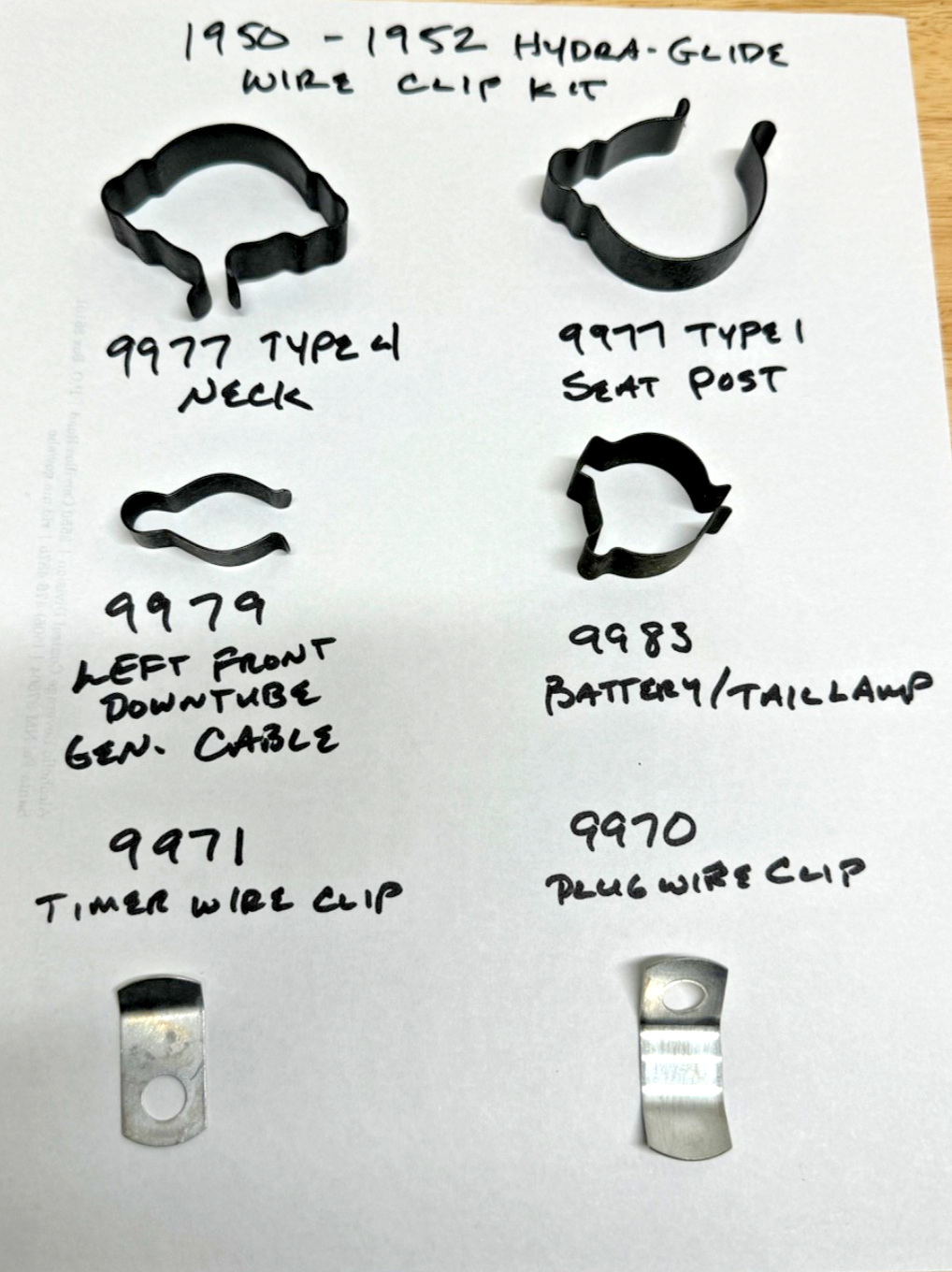 Harley 1950-52 Hydra-Glide Panhead Main Wire Loom Clip & Clamp Kit 4730-30A 9977