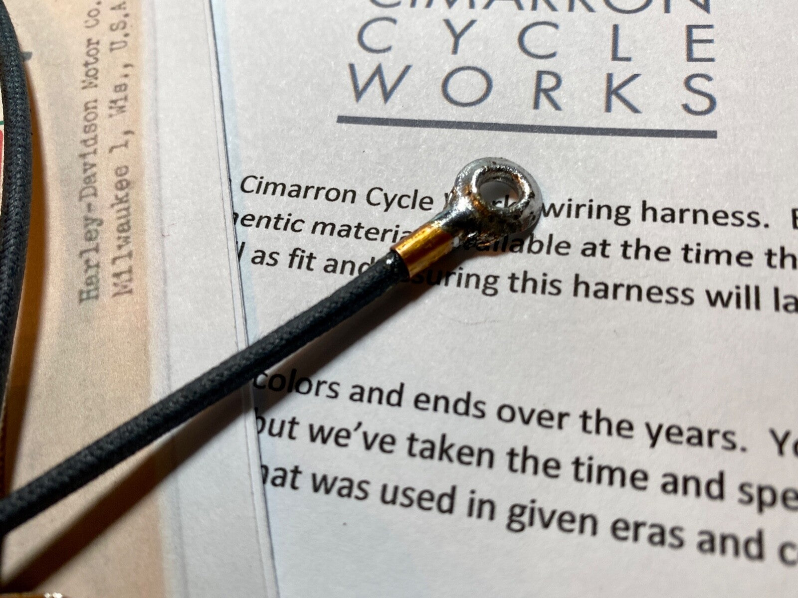 Harley 1939-45 Knucklehead UL WL Circuit Breaker Timer To Coil Wire 1613-30B