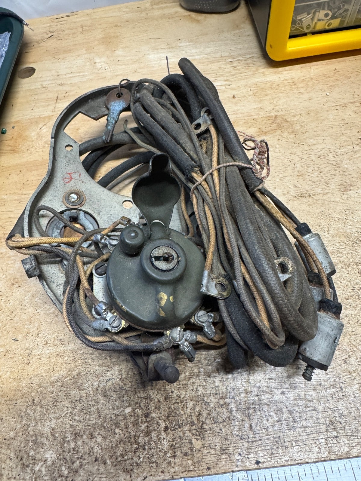 Harley 4501-42M NOS OEM WLA Dash Base w/ Keyed Switch Complete Harness2