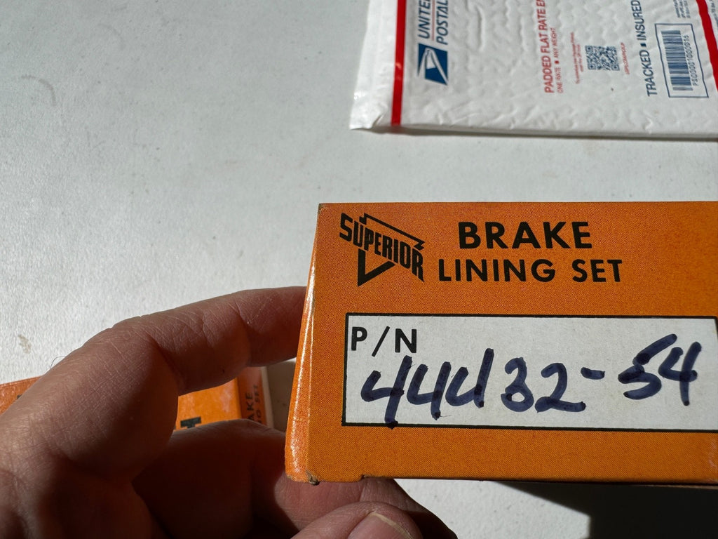 Harley Superior Sportster K XLH XLCH 44432-54 Rear Brake Shoe Lining Kit 1954-78