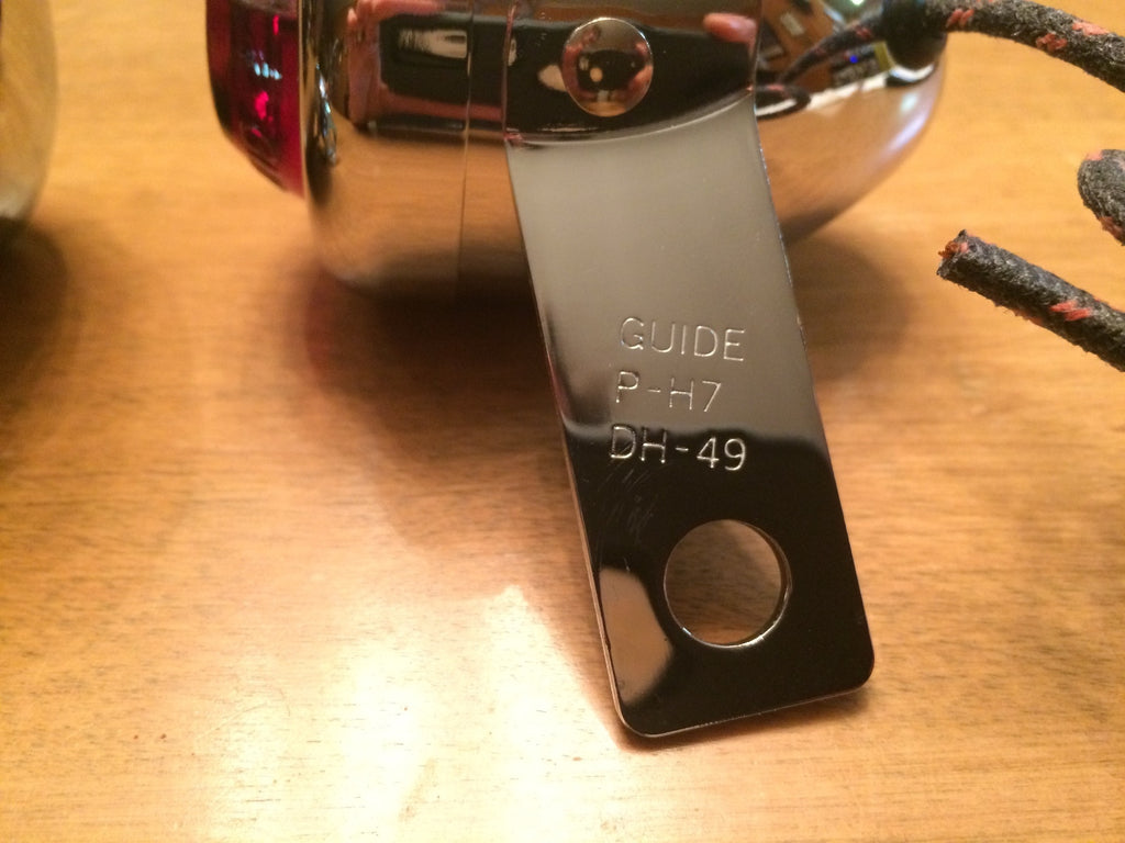 Harley Guide DH-49 P-H7 Bullet Lamps Fish Eye Repro Clear Lenses OEM 68500-49  