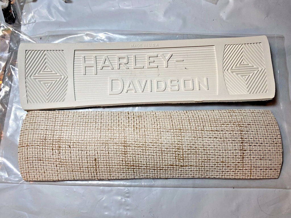 Harley 2940-14W JD VL Knuckle White Canvas Back Footboard Mats w/Rivets 1914-39 
