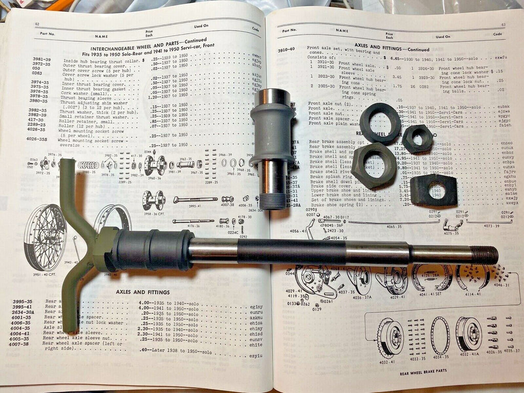 Harley WLC Rear Axle w/ Handle Complete Kit WWII OEM# 3995-41A
