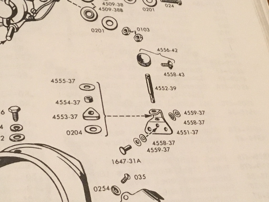 Harley Knucklehead UL Cat Eye Dash Speedo Switch Rebuild Kit 39-46 OEM 4550-39