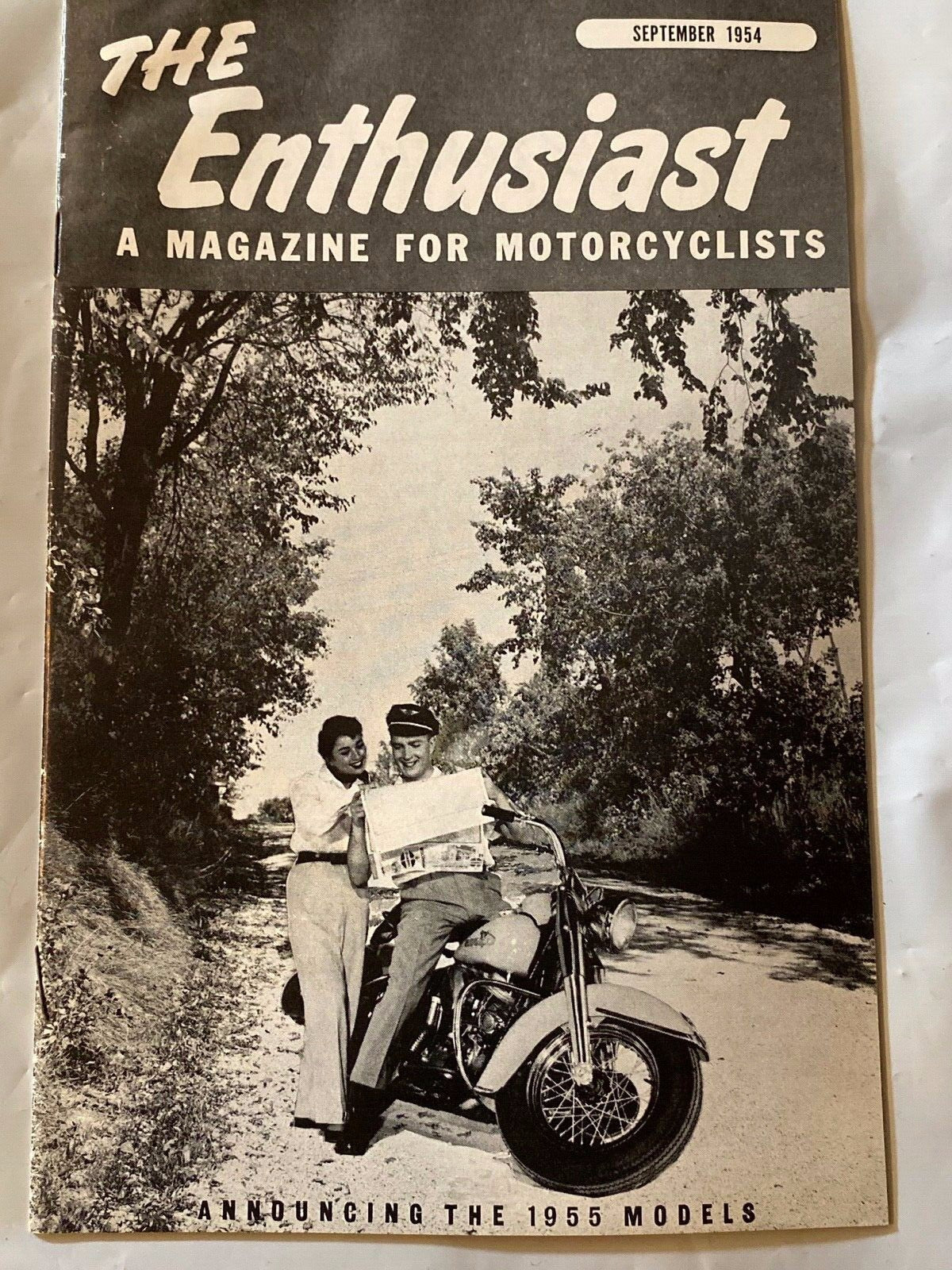 Harley Enthusiast Sept 1954 Model Intro For 1955 Models KH FLH Panhead Servicar