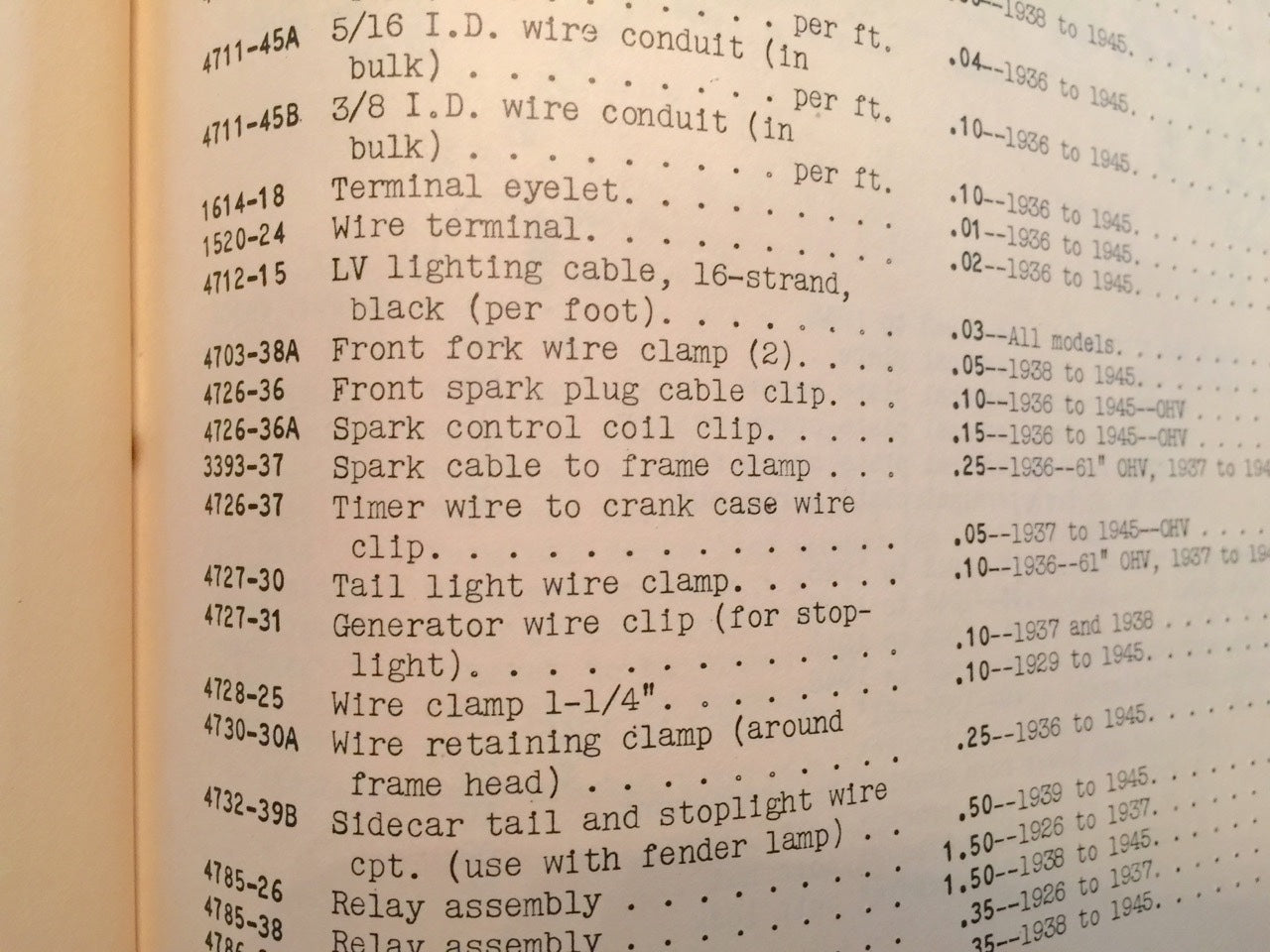 Harley 4703-38A 9973 Springer Fork Horn & Wiring Clip 38-57 Knucklehead WL WLA