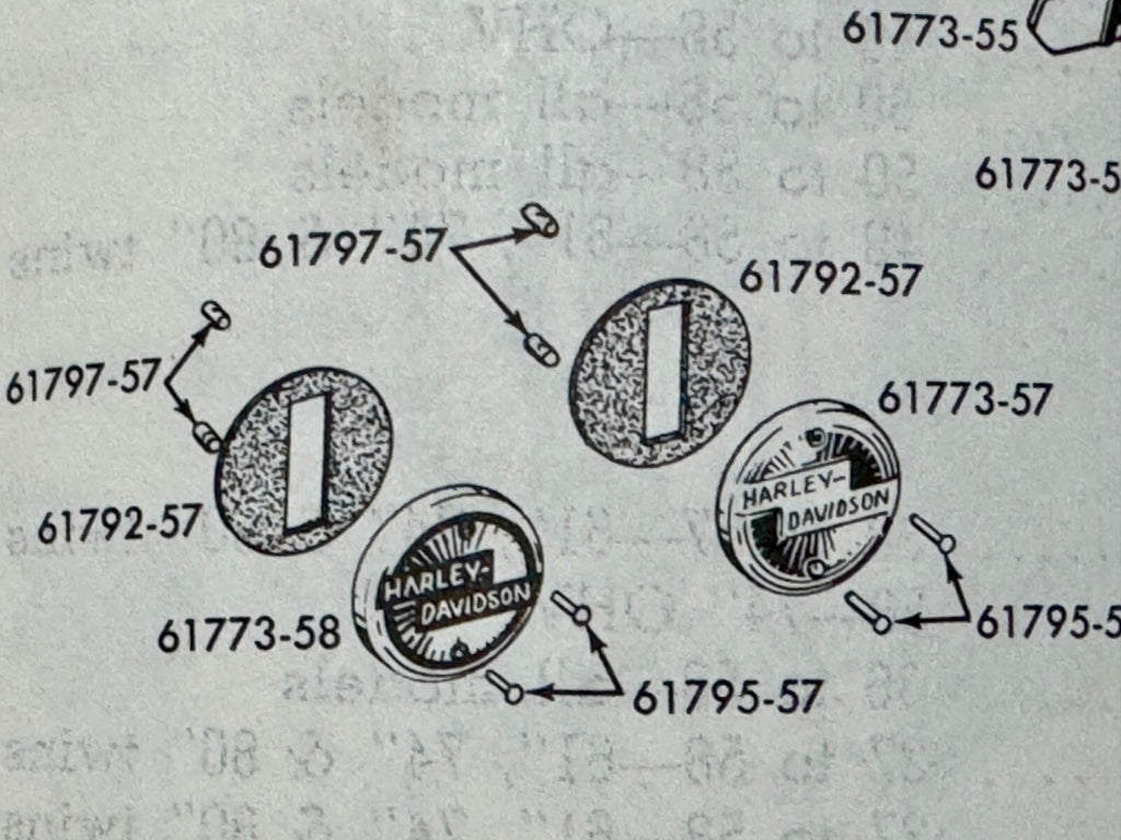 Harley 1957-58 Tank Emblem Rivet Kit Panhead Sportster Servi 61795-57 61797-57