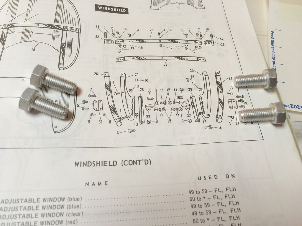 Harley CP-1038 5/16”-24 x 3/4" Bolts w/ Nuts & Lock Washers x 4 OEM 3974 Cad 