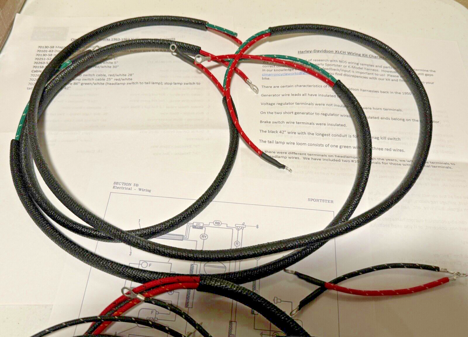 Harley 70320-58 Sportster XLCH Wiring Harness Kit 1963-64