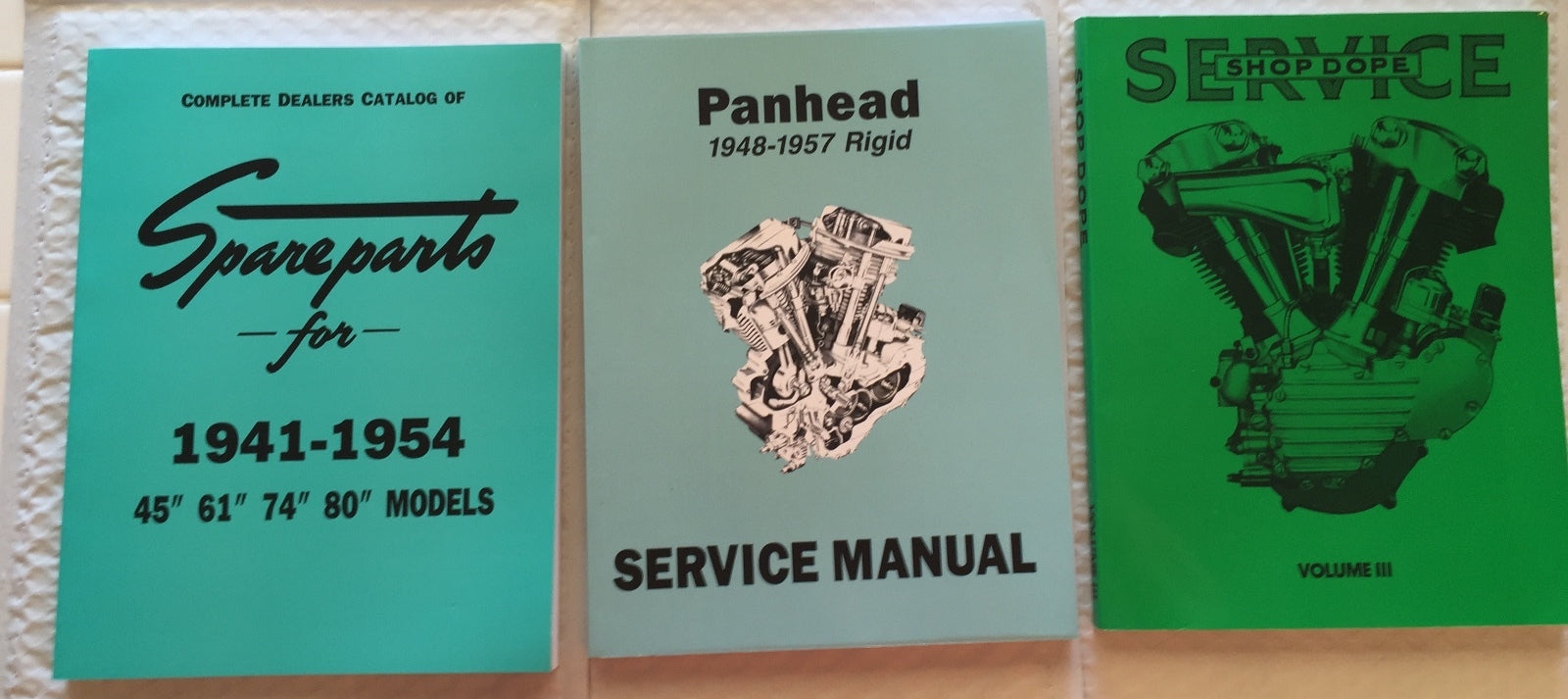 Harley Panhead Parts Book Service Manual & Shop Dope 3 Combo ’48-’54 