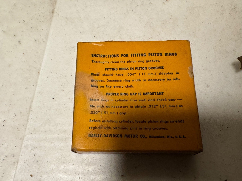 Harley NOS OEM 22335-53 Lightweight Hummer 165 Piston Rings .005 OS 1953-19634