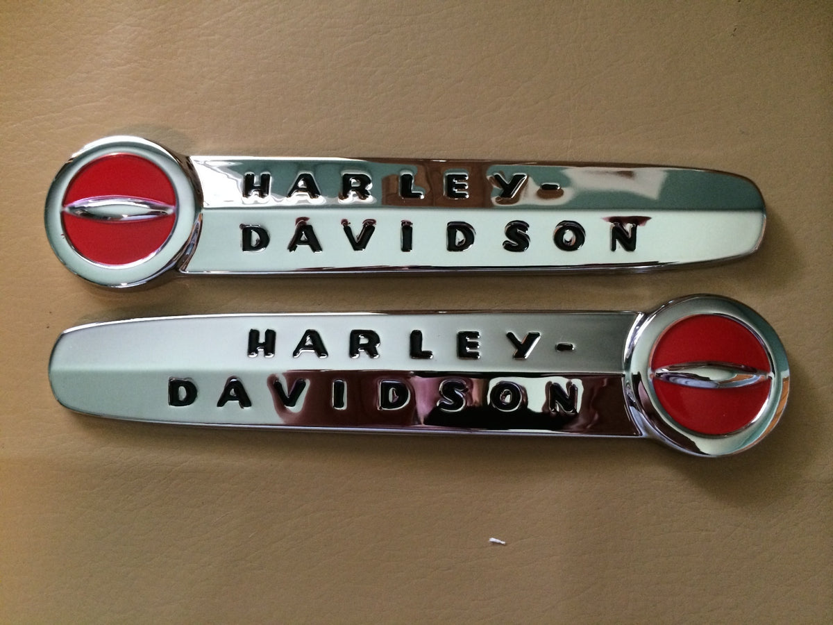 Knucklehead Emblems Harley OEM Knucklehead Panhead 47-50 Gas Tank Emblem Adhesive Mounts ...