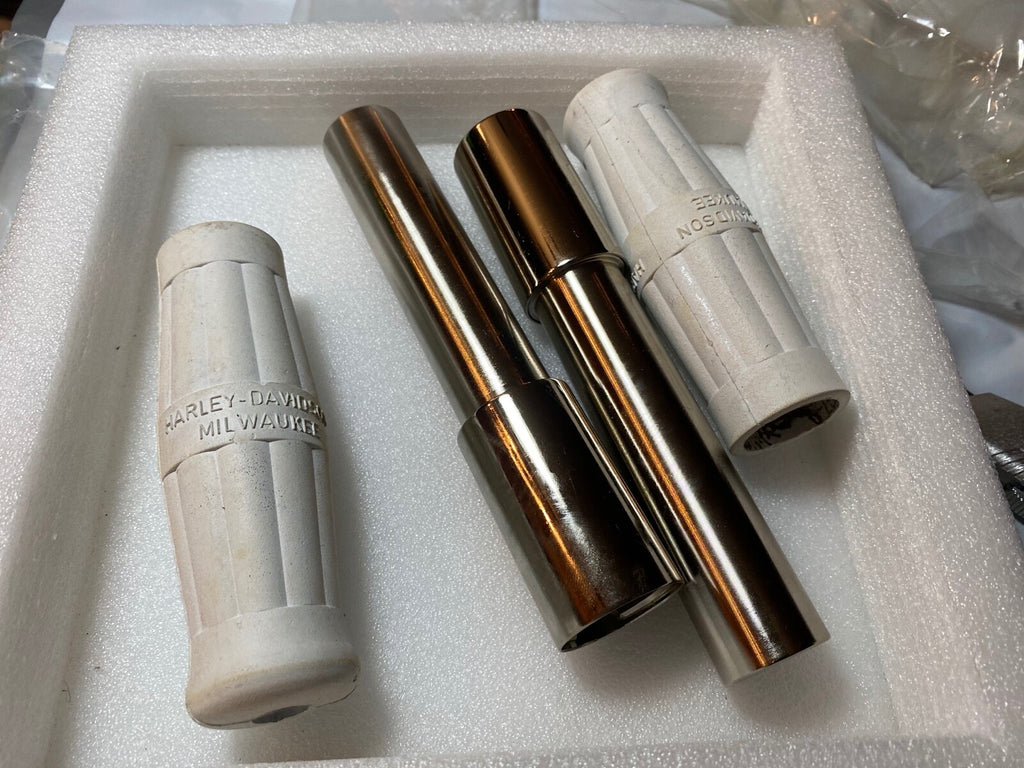 Harley JD VL Nickel Throttle & Spark Spirals & White Grips 1916-34 OEM# 3312-16 