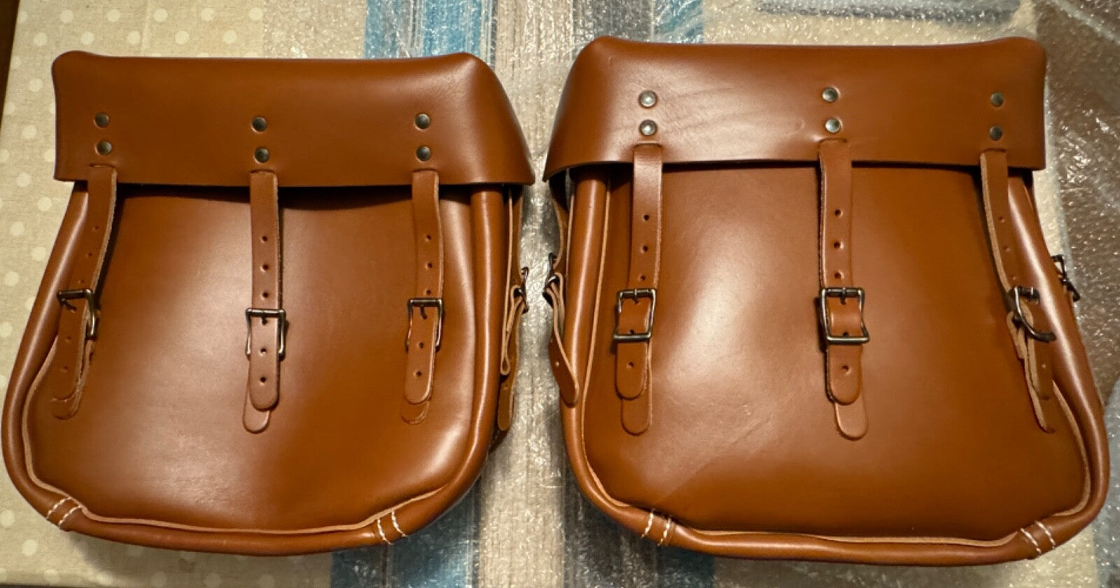 Harley 11786-X WLA WLC Smooth Grain Saddlebags  1942-1952 European