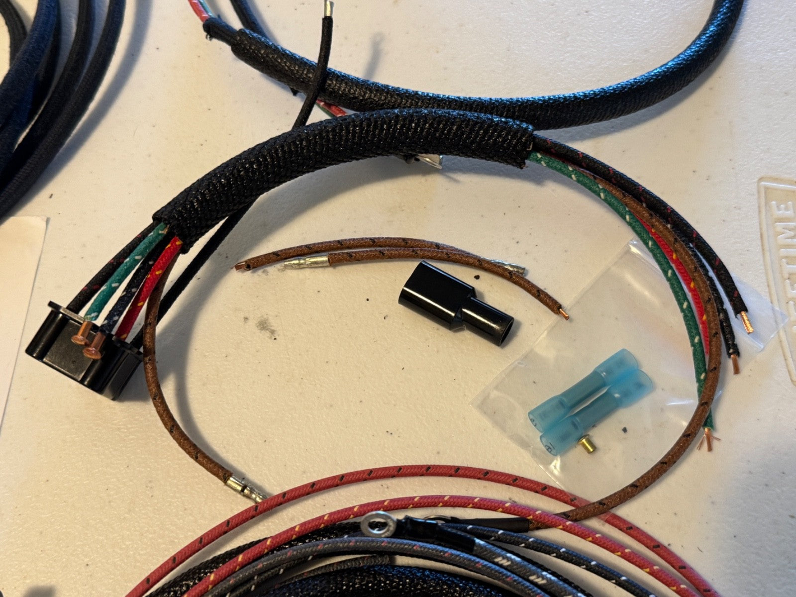 Harley 52-55 K-Model Premium Wiring Harness Cotton Woven Loom Correct  Terminals4