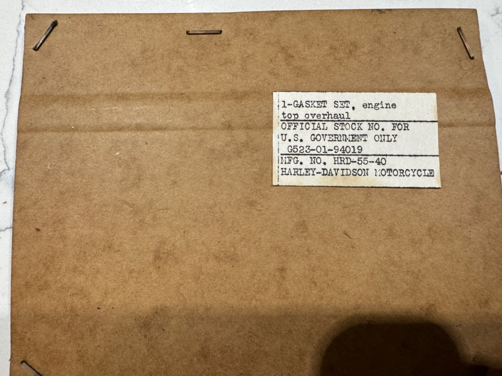 Harley NOS WL Servicar WLA WLC Top End Overhaul Gasket Kit OEM# 55-40 1940-73.
