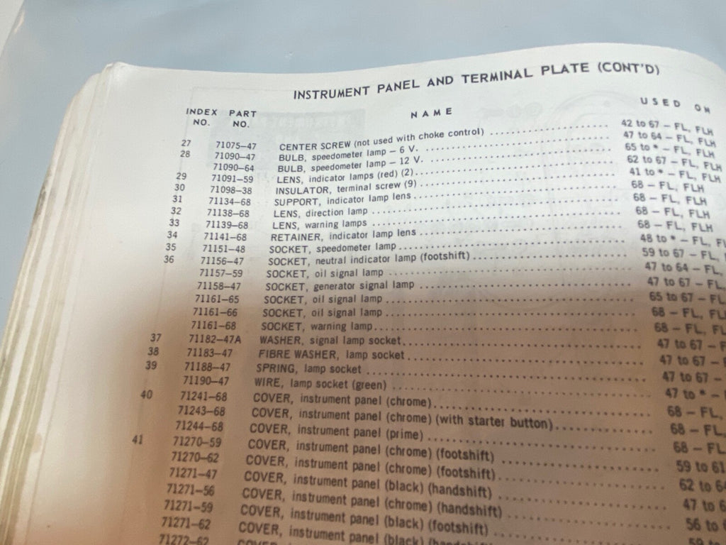 Harley Dash Center Screw 2 & 3 Light Knucklehead Panhead 1947-67, 71075-47 