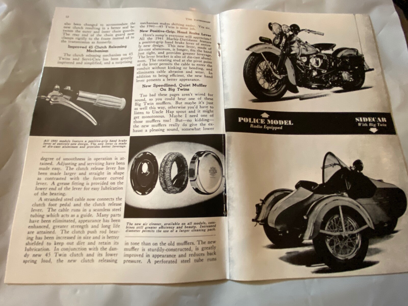 Harley Enthusiast Model Intro 1941 Models Knucklehead UL WL Sept 1940