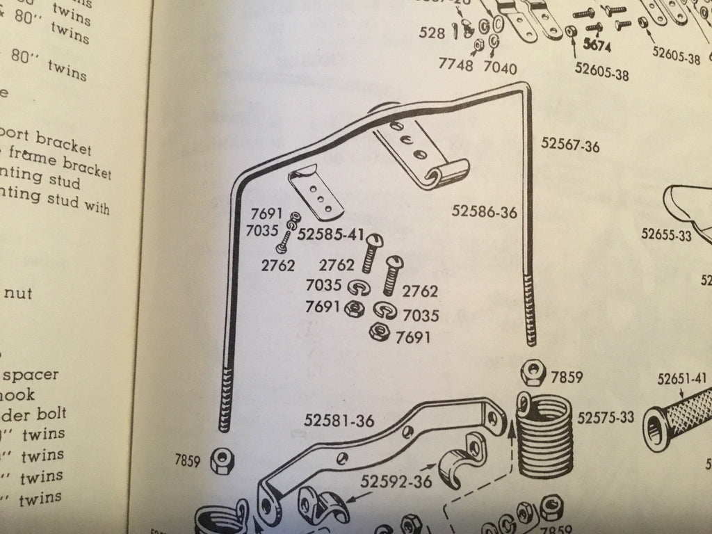 Harley Knucklehead UL Buddy Seat Spring Yoke Hook 1947-57 OEM# 52586-36 