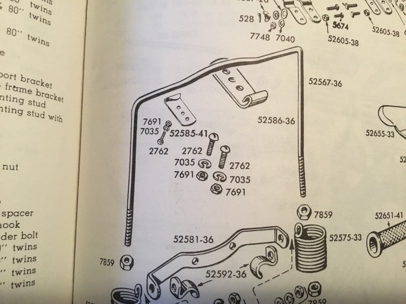 Harley Knucklehead UL Buddy Seat Spring Yoke Hook 1947-57 OEM# 52586-36 