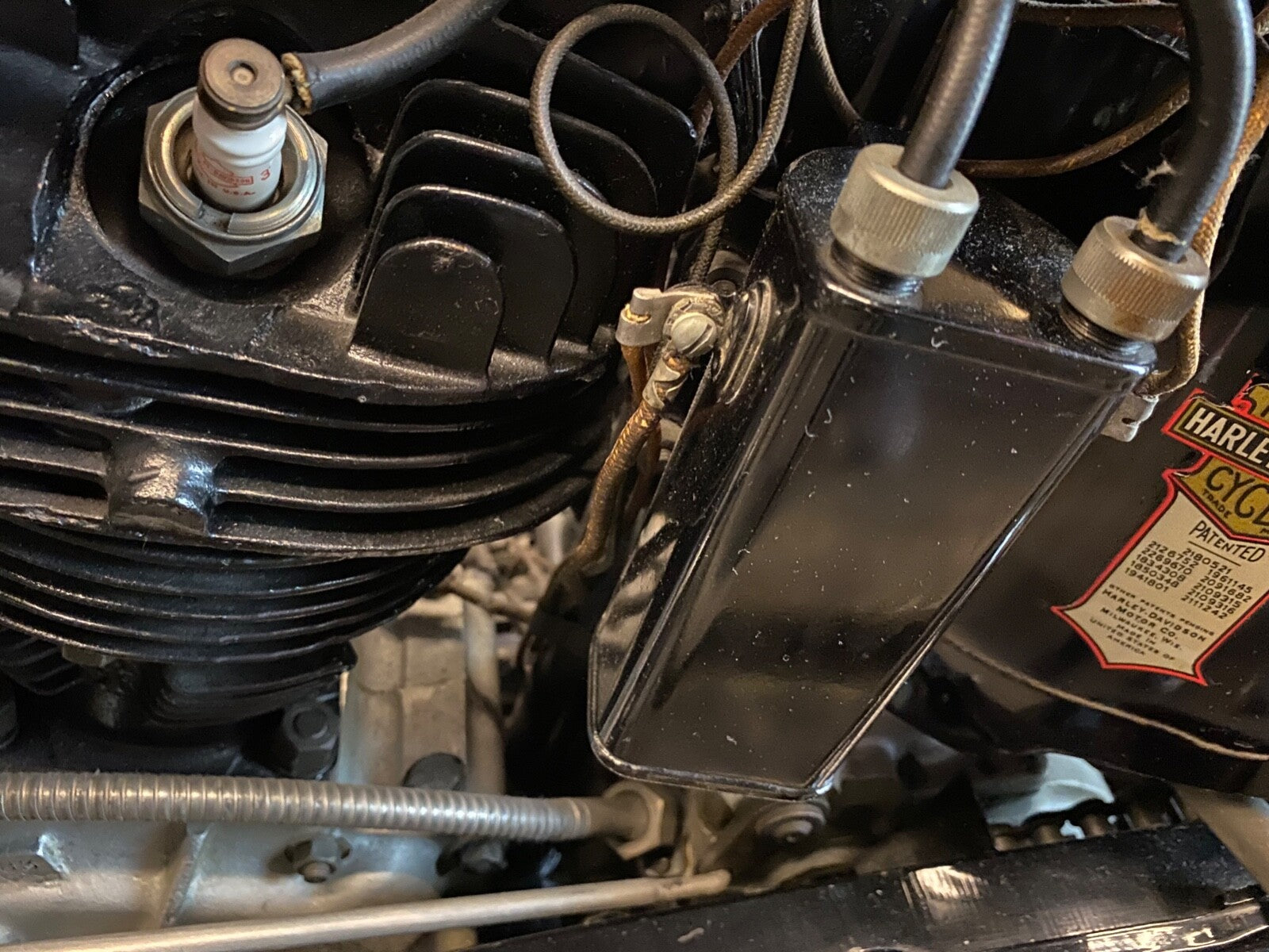 Harley 1946-47 Knucklehead UL WL Circuit Breaker Timer To Coil Wire 1613-30B