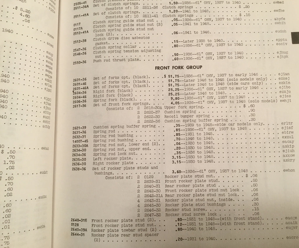 Harley Springer Fork Lower Buffer Springs 1936-52 Knucklehead WL OEM# 2622-36