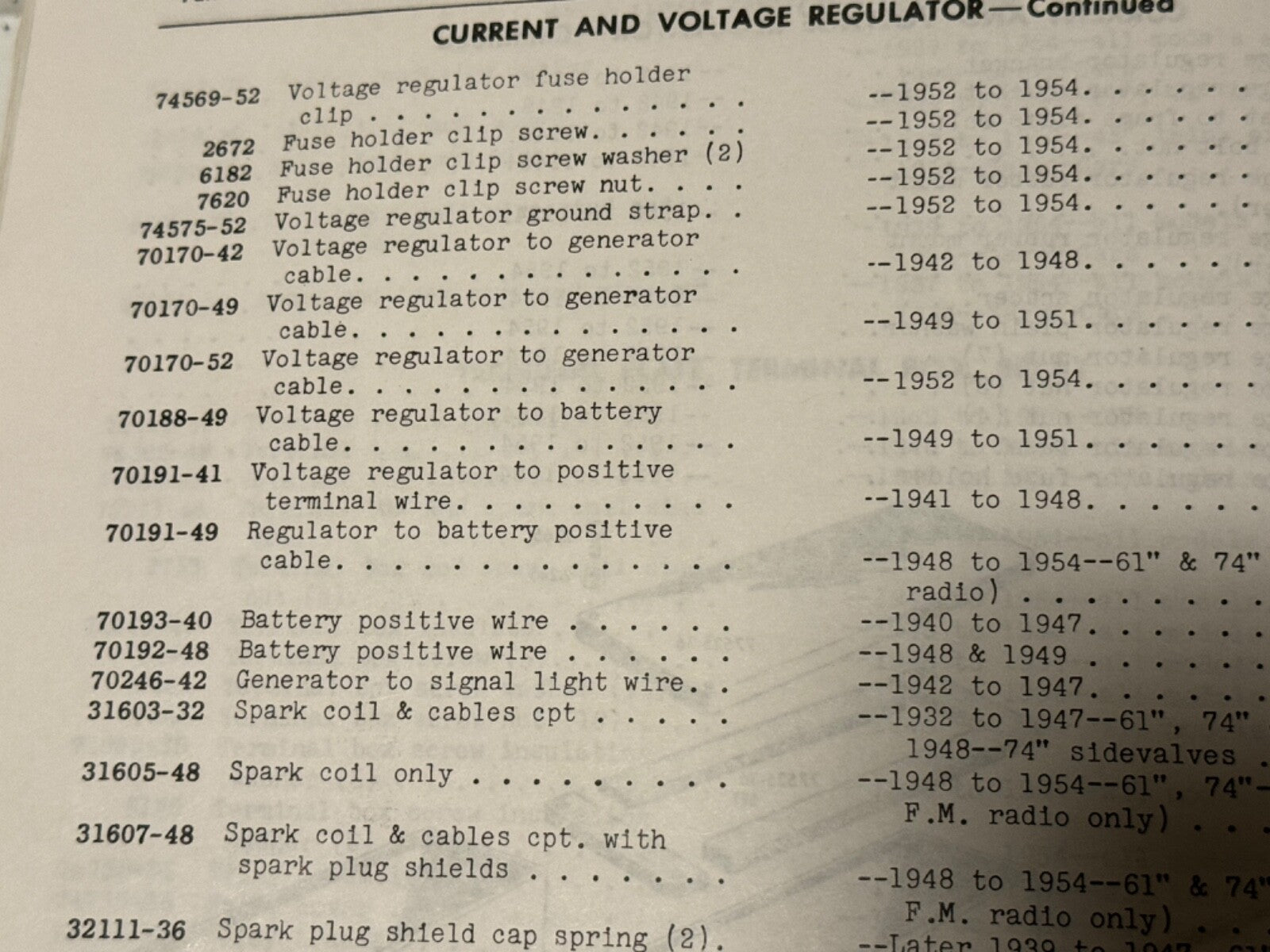 Harley 70170-52A Police Radio Generator To Regulator Shielded Cable 1952-57