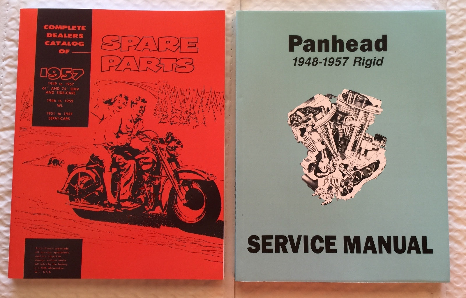 Harley Panhead Parts Book Service Manual Combo 1948-1957 
