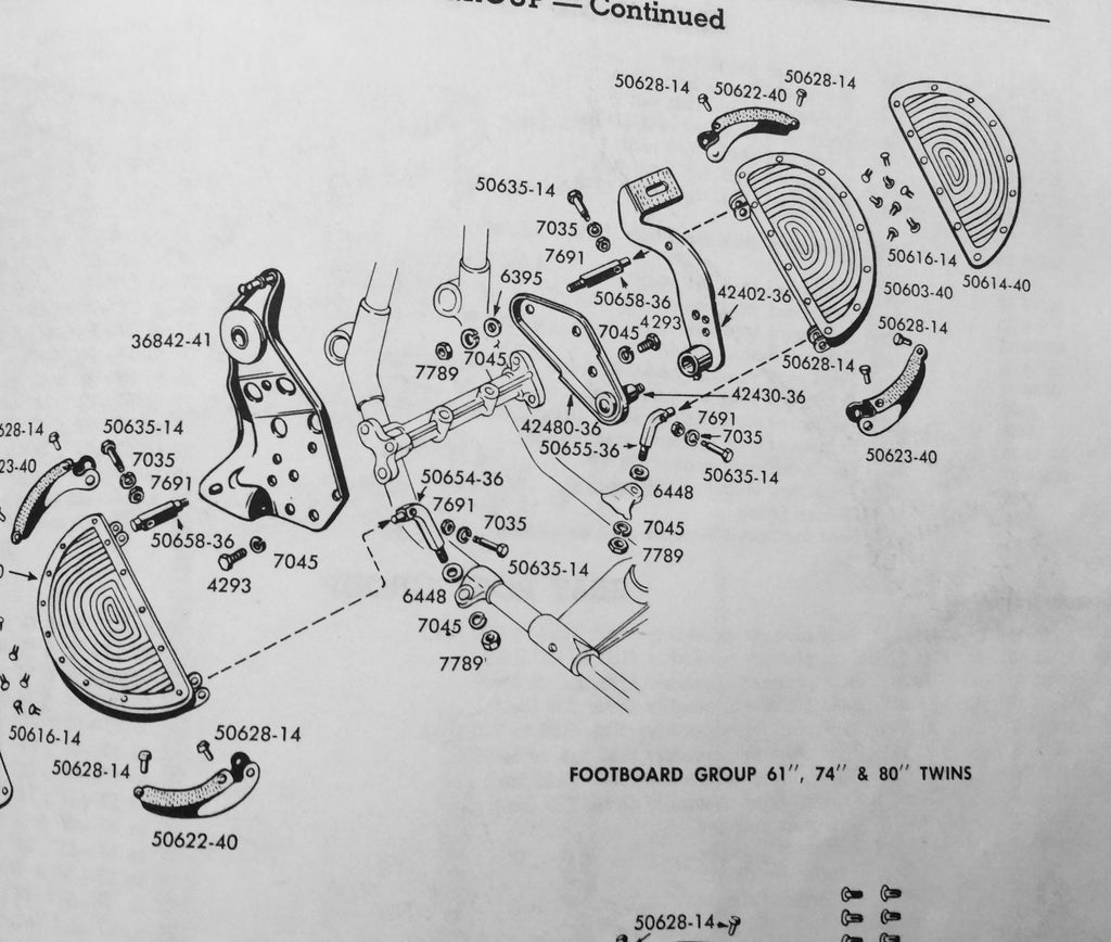 Harley Knucklehead Panhead WLA UL Footboard Hinge Bolts 1940-1981 OEM# 50635-14 