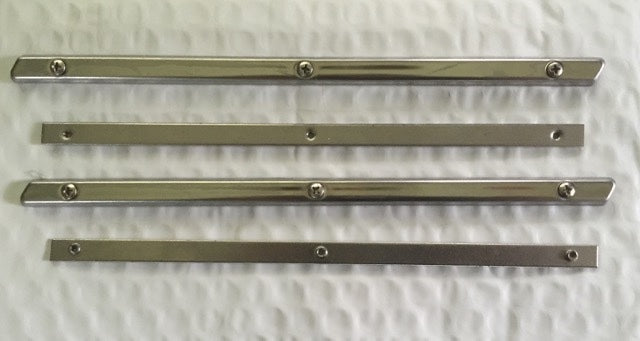 Harley 51-53 Gas Tank Emblem Trim Strips Panhead Stainless w/ Screws & Mounts