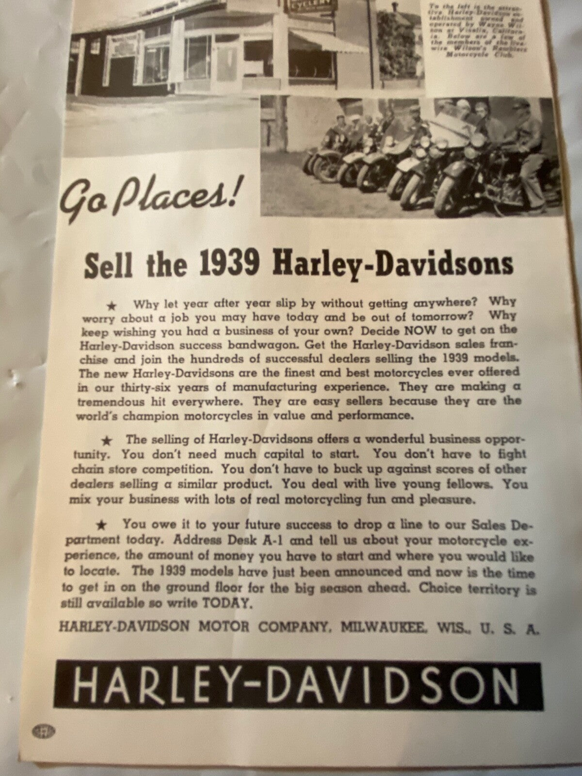 Harley Enthusiast Model Intro Issue 1939 Models Sept 1938 Knucklehead EL UL WL